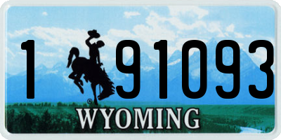 WY license plate 191093