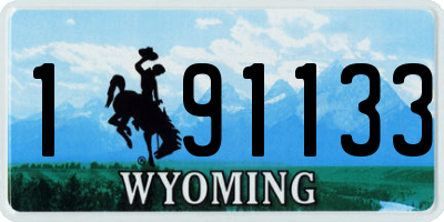 WY license plate 191133