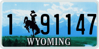 WY license plate 191147