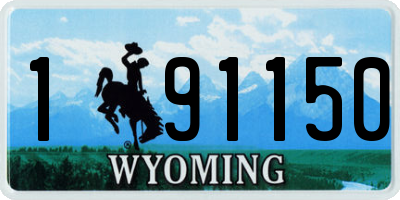 WY license plate 191150