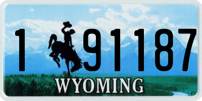 WY license plate 191187