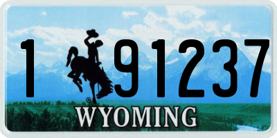 WY license plate 191237