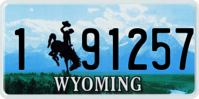 WY license plate 191257