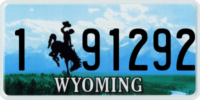 WY license plate 191292