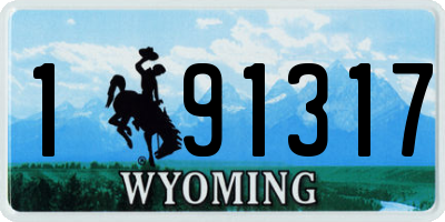 WY license plate 191317