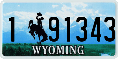 WY license plate 191343