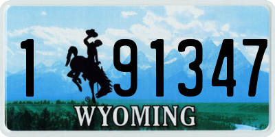 WY license plate 191347