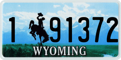 WY license plate 191372