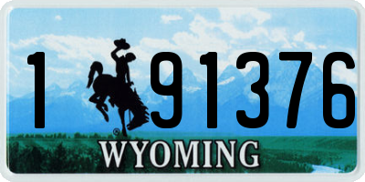 WY license plate 191376