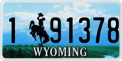 WY license plate 191378