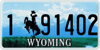 WY license plate 191402