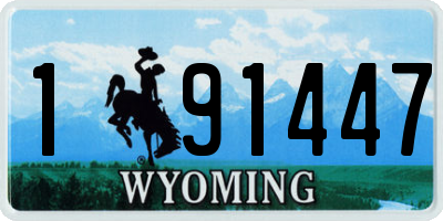 WY license plate 191447