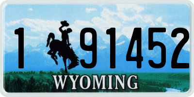 WY license plate 191452