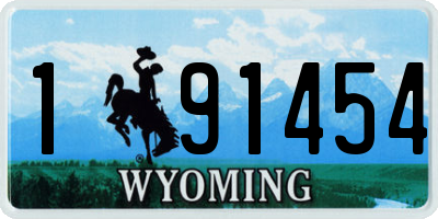WY license plate 191454