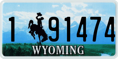 WY license plate 191474