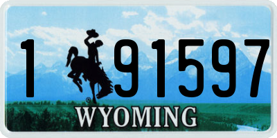 WY license plate 191597