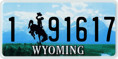 WY license plate 191617