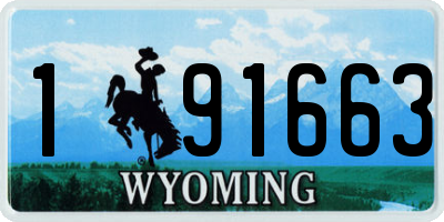 WY license plate 191663