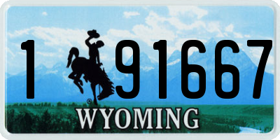 WY license plate 191667