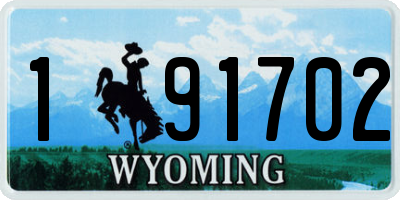 WY license plate 191702