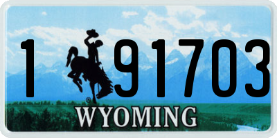 WY license plate 191703