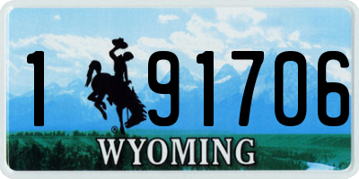 WY license plate 191706