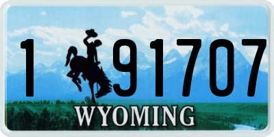 WY license plate 191707