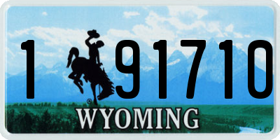 WY license plate 191710