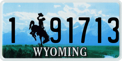 WY license plate 191713