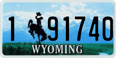 WY license plate 191740