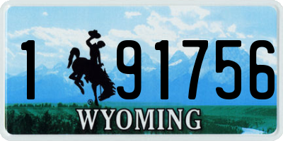 WY license plate 191756