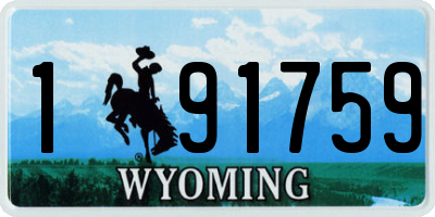 WY license plate 191759