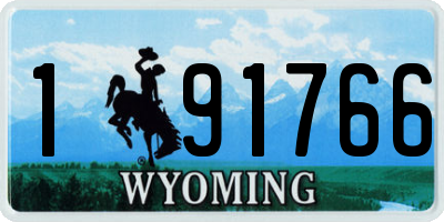 WY license plate 191766