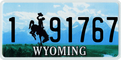 WY license plate 191767