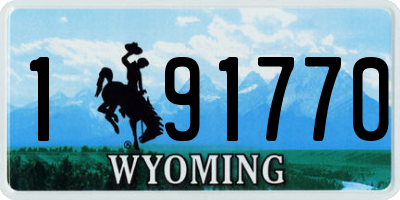 WY license plate 191770