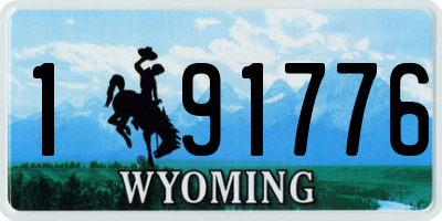WY license plate 191776