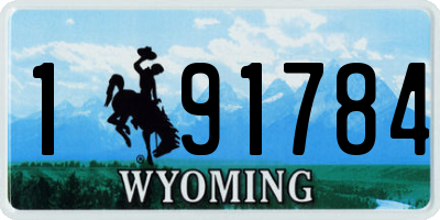 WY license plate 191784
