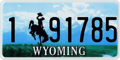 WY license plate 191785