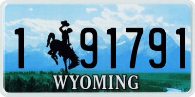 WY license plate 191791