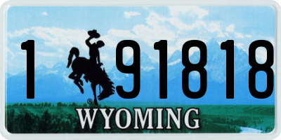 WY license plate 191818
