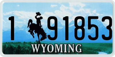 WY license plate 191853