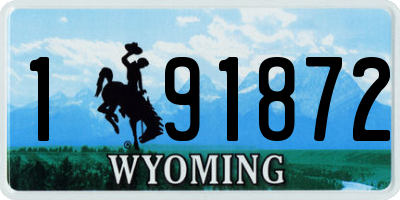 WY license plate 191872
