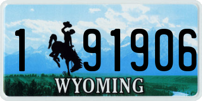 WY license plate 191906