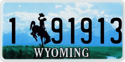 WY license plate 191913