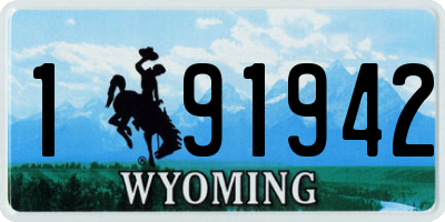 WY license plate 191942