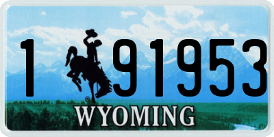 WY license plate 191953