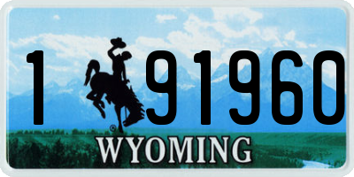 WY license plate 191960