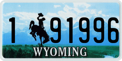 WY license plate 191996