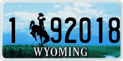 WY license plate 192018