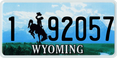 WY license plate 192057